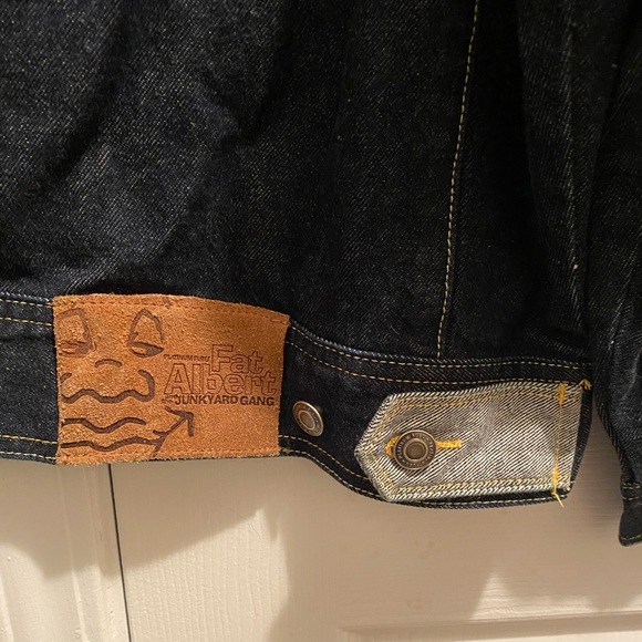 Fubu Fat AlBert Blue Long Sleeve Full Button up Pockets Vintage Denim Jacket - Picture 7 of 9